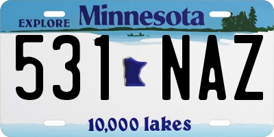 MN license plate 531NAZ