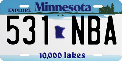 MN license plate 531NBA