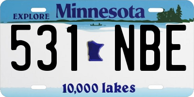 MN license plate 531NBE