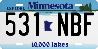 MN license plate 531NBF