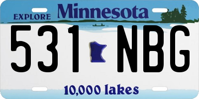 MN license plate 531NBG