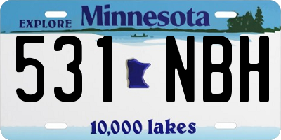 MN license plate 531NBH