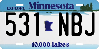 MN license plate 531NBJ