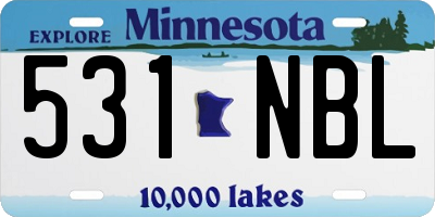 MN license plate 531NBL