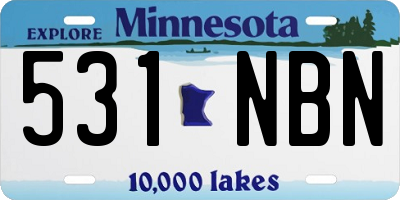 MN license plate 531NBN