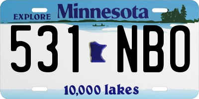 MN license plate 531NBO