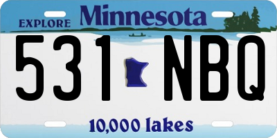 MN license plate 531NBQ