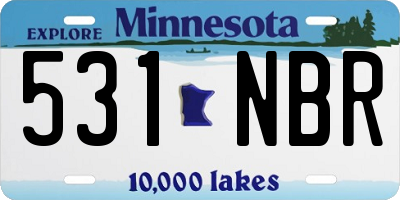 MN license plate 531NBR