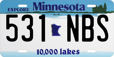 MN license plate 531NBS