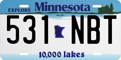 MN license plate 531NBT