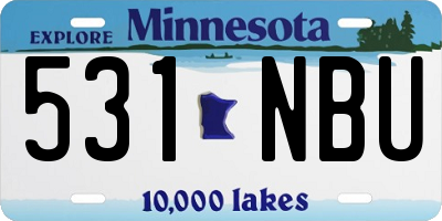 MN license plate 531NBU