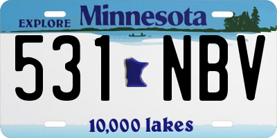 MN license plate 531NBV