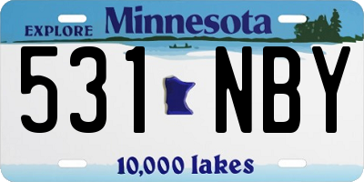 MN license plate 531NBY