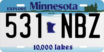 MN license plate 531NBZ