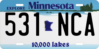 MN license plate 531NCA