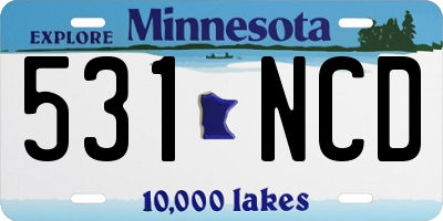 MN license plate 531NCD