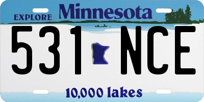 MN license plate 531NCE
