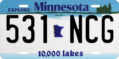 MN license plate 531NCG