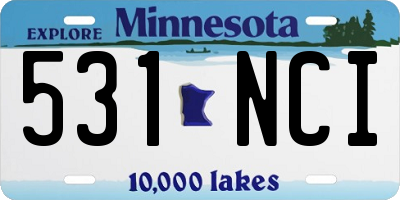 MN license plate 531NCI
