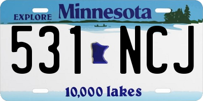 MN license plate 531NCJ