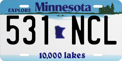 MN license plate 531NCL