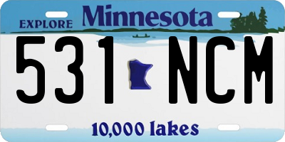 MN license plate 531NCM