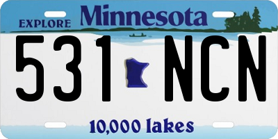 MN license plate 531NCN