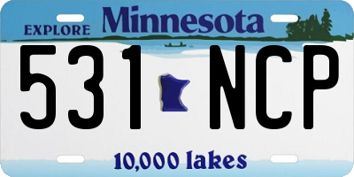 MN license plate 531NCP