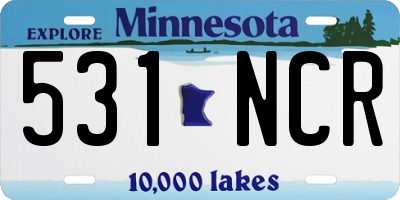 MN license plate 531NCR