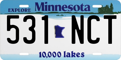 MN license plate 531NCT