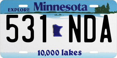 MN license plate 531NDA
