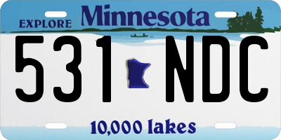 MN license plate 531NDC