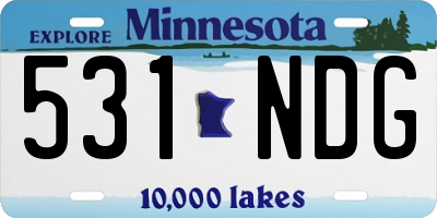 MN license plate 531NDG