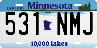 MN license plate 531NMJ