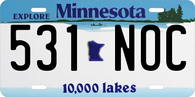 MN license plate 531NOC