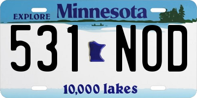 MN license plate 531NOD