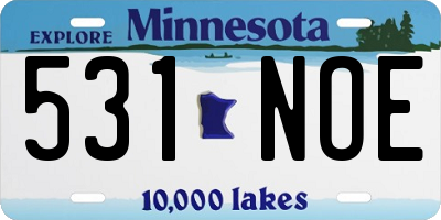 MN license plate 531NOE