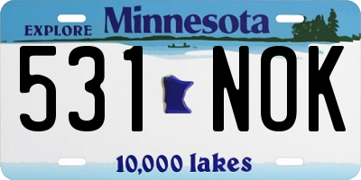 MN license plate 531NOK