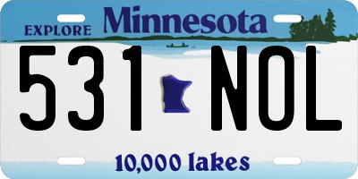 MN license plate 531NOL