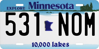 MN license plate 531NOM