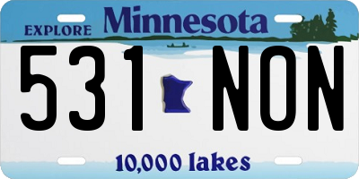 MN license plate 531NON