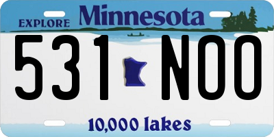 MN license plate 531NOO