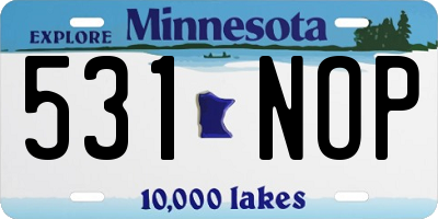 MN license plate 531NOP