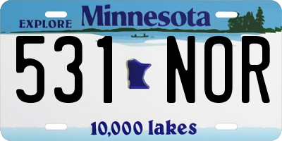 MN license plate 531NOR