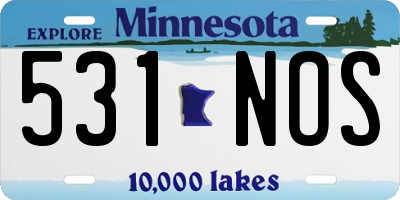 MN license plate 531NOS
