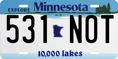 MN license plate 531NOT