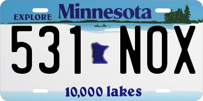 MN license plate 531NOX