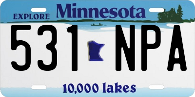 MN license plate 531NPA