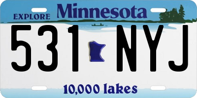 MN license plate 531NYJ