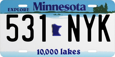 MN license plate 531NYK